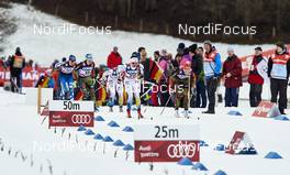 06.01.2016, Oberstdorf, Germany (GER): Sandra Ringwald (GER), Maria Rydqvist (SWE), Denise Herrmann (GER), (l-r)  - FIS world cup cross-country, tour de ski, mass women, Oberstdorf (GER). www.nordicfocus.com. © Felgenhauer/NordicFocus. Every downloaded picture is fee-liable.
