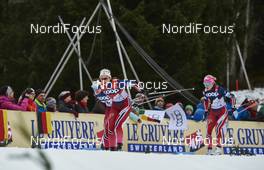 06.01.2016, Oberstdorf, Germany (GER): Heidi Weng (NOR), Ingvild Flugstad Oestberg (NOR), Therese Johaug (NOR), (l-r)  - FIS world cup cross-country, tour de ski, mass women, Oberstdorf (GER). www.nordicfocus.com. © Felgenhauer/NordicFocus. Every downloaded picture is fee-liable.
