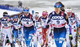 06.01.2016, Oberstdorf, Germany (GER): Jessica Diggins (USA), Charlotte Kalla (SWE), (l-r)  - FIS world cup cross-country, tour de ski, mass women, Oberstdorf (GER). www.nordicfocus.com. © Felgenhauer/NordicFocus. Every downloaded picture is fee-liable.