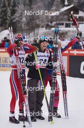 08.01.2016, Cortina-Toblach, Italy (ITA): Heidi Weng (NOR), Jessica Diggins (USA), Ingvild Flugstad Oestberg (NOR), (l-r)  - FIS world cup cross-country, tour de ski, 5km women, Cortina-Toblach (ITA). www.nordicfocus.com. © Felgenhauer/NordicFocus. Every downloaded picture is fee-liable.