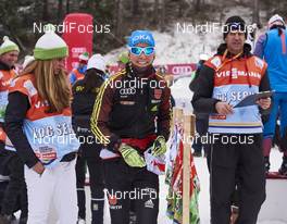 08.01.2016, Cortina-Toblach, Italy (ITA): Stefanie Boehler (GER), bib exchange   - FIS world cup cross-country, tour de ski, 5km women, Cortina-Toblach (ITA). www.nordicfocus.com. © Felgenhauer/NordicFocus. Every downloaded picture is fee-liable.