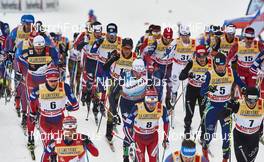 09.01.2016, Val di Fiemme, Italy (ITA): Petter Northug (NOR), Didrik Toenseth (NOR), Andreas Katz (GER), Francesco De Fabiani (ITA), Jonas Baumann (SUI), Alexey Poltoranin (KAZ), (l-r)  - FIS world cup cross-country, tour de ski, mass men, Val di Fiemme (ITA). www.nordicfocus.com. © Felgenhauer/NordicFocus. Every downloaded picture is fee-liable.