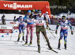 16.01.2016, Planica, Slovenia (SLO): Renaud Jay (FRA), Gleb Retivykh (RUS), Sebastian Eisenlauer (GER), Richard Jouve (FRA), (l-r)  - FIS world cup cross-country, individual sprint, Planica (SLO). www.nordicfocus.com. © Felgenhauer/NordicFocus. Every downloaded picture is fee-liable.