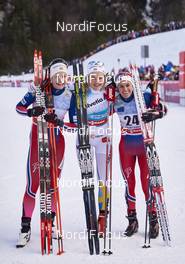 16.01.2016, Planica, Slovenia (SLO): Astrid Uhrenholdt Jacobsen (NOR), Stina Nilsson (SWE), Heidi Weng (NOR), (l-r)  - FIS world cup cross-country, individual sprint, Planica (SLO). www.nordicfocus.com. © Felgenhauer/NordicFocus. Every downloaded picture is fee-liable.