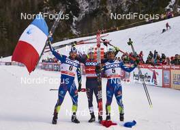 16.01.2016, Planica, Slovenia (SLO): Baptiste Gros (FRA), Federico Pellegrino (ITA), Richard Jouve (FRA), (l-r)  - FIS world cup cross-country, individual sprint, Planica (SLO). www.nordicfocus.com. © Felgenhauer/NordicFocus. Every downloaded picture is fee-liable.
