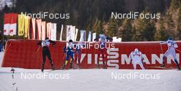 16.01.2016, Planica, Slovenia (SLO): Joeri Kindschi (SUI), Valentin Chauvin (FRA), Eirik Brandsdal (NOR), Ola Vigen Hattestad (NOR), Teodor Peterson (SWE), Andrew Newell (USA), (l-r)  - FIS world cup cross-country, individual sprint, Planica (SLO). www.nordicfocus.com. © Felgenhauer/NordicFocus. Every downloaded picture is fee-liable.