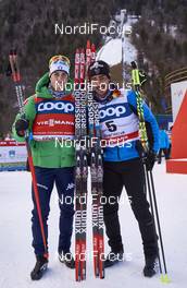16.01.2016, Planica, Slovenia (SLO): Federico Pellegrino (ITA), Richard Jouve (FRA), (l-r)  - FIS world cup cross-country, individual sprint, Planica (SLO). www.nordicfocus.com. © Felgenhauer/NordicFocus. Every downloaded picture is fee-liable.
