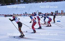 16.01.2016, Planica, Slovenia (SLO): Sandra Ringwald (GER), Astrid Uhrenholdt Jacobsen (NOR), Kathrine Rolsted Harsem (NOR), Heidi Weng (NOR), (l-r)  - FIS world cup cross-country, individual sprint, Planica (SLO). www.nordicfocus.com. © Felgenhauer/NordicFocus. Every downloaded picture is fee-liable.