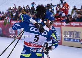 16.01.2016, Planica, Slovenia (SLO): Richard Jouve (FRA), Baptiste Gros (FRA), (l-r)  - FIS world cup cross-country, individual sprint, Planica (SLO). www.nordicfocus.com. © Felgenhauer/NordicFocus. Every downloaded picture is fee-liable.