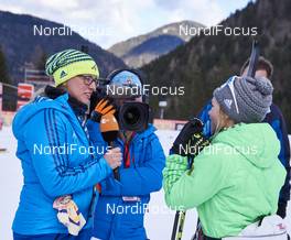 16.01.2016, Planica, Slovenia (SLO): Sandra Spitz (GER) interviewing Sandra Ringwald (GER) for german tv   - FIS world cup cross-country, individual sprint, Planica (SLO). www.nordicfocus.com. © Felgenhauer/NordicFocus. Every downloaded picture is fee-liable.