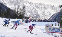 16.01.2016, Planica, Slovenia (SLO): Alexander Panzhinskiy (RUS), Sondre Turvoll Fossli (NOR), (l-r)  - FIS world cup cross-country, individual sprint, Planica (SLO). www.nordicfocus.com. © Felgenhauer/NordicFocus. Every downloaded picture is fee-liable.