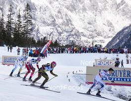 16.01.2016, Planica, Slovenia (SLO): Ingvild Flugstad Oestberg (NOR), Kathrine Rolsted Harsem (NOR), Sandra Ringwald (GER), Ida Sargent (USA), (l-r)  - FIS world cup cross-country, individual sprint, Planica (SLO). www.nordicfocus.com. © Felgenhauer/NordicFocus. Every downloaded picture is fee-liable.