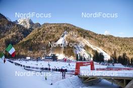 16.01.2016, Planica, Slovenia (SLO): Planica ski stadium with jumping hills in the background   - FIS world cup cross-country, individual sprint, Planica (SLO). www.nordicfocus.com. © Felgenhauer/NordicFocus. Every downloaded picture is fee-liable.