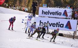 16.01.2016, Planica, Slovenia (SLO): Kathrine Rolsted Harsem (NOR), Maja Dahlqvist (SWE), Ida Sargent (USA), Anne Winkler (GER), Nadine Faehndrich (SUI), Sandra Ringwald (GER), (l-r)  - FIS world cup cross-country, individual sprint, Planica (SLO). www.nordicfocus.com. © Felgenhauer/NordicFocus. Every downloaded picture is fee-liable.