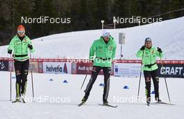 16.01.2016, Planica, Slovenia (SLO): Denise Herrmann (GER), Sebastian Eisenlauer (GER), Sandra Ringwald (GER), three germans in a row   - FIS world cup cross-country, individual sprint, Planica (SLO). www.nordicfocus.com. © Felgenhauer/NordicFocus. Every downloaded picture is fee-liable.