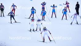 17.01.2016, Planica, Slovenia (SLO): women's handover, seen from above   - FIS world cup cross-country, team sprint, Planica (SLO). www.nordicfocus.com. © Felgenhauer/NordicFocus. Every downloaded picture is fee-liable.
