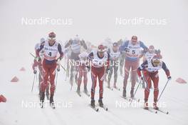 06.02.2016, Oslo, Norway (NOR): Hans Christer Holund (NOR), Sjur Roethe (NOR), Niklas Dyrhaug (NOR), (l-r)  - FIS world cup cross-country, mass men, Oslo (NOR). www.nordicfocus.com. © Felgenhauer/NordicFocus. Every downloaded picture is fee-liable.
