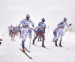 06.02.2016, Oslo, Norway (NOR): Marcus Hellner (SWE), Artem Nikolaev (RUS), Simon Andersson (SWE), (l-r)  - FIS world cup cross-country, mass men, Oslo (NOR). www.nordicfocus.com. © Felgenhauer/NordicFocus. Every downloaded picture is fee-liable.