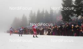06.02.2016, Oslo, Norway (NOR): Devon Kershaw (CAN), Fischer, Swix, One Way followed by Noah Hoffman (USA) - FIS world cup cross-country, mass men, Oslo (NOR). www.nordicfocus.com. © Laiho/NordicFocus. Every downloaded picture is fee-liable.