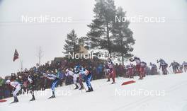06.02.2016, Oslo, Norway (NOR): the top group passes fans   - FIS world cup cross-country, mass men, Oslo (NOR). www.nordicfocus.com. © Felgenhauer/NordicFocus. Every downloaded picture is fee-liable.