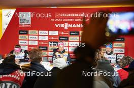 07.02.2016, Oslo, Norway (NOR): Ingvild Flugstad Oestberg (NOR), Therese Johaug (NOR), Anne Kylloenen (FIN) (l-r)  - FIS world cup cross-country, mass women, Oslo (NOR). www.nordicfocus.com. © Felgenhauer/NordicFocus. Every downloaded picture is fee-liable.
