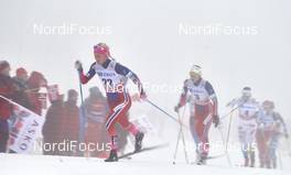 07.02.2016, Oslo, Norway (NOR): Kathrine Rolsted Harsem (NOR), Ingvild Flugstad Oestberg (NOR), (l-r)  - FIS world cup cross-country, mass women, Oslo (NOR). www.nordicfocus.com. © Felgenhauer/NordicFocus. Every downloaded picture is fee-liable.