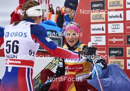 13.02.2016, Falun, Sweden (SWE): Ingvild Flugstad Oestberg (NOR), Therese Johaug (NOR), (l-r)  - FIS world cup cross-country, 5km women, Falun (SWE). www.nordicfocus.com. © Felgenhauer/NordicFocus. Every downloaded picture is fee-liable.