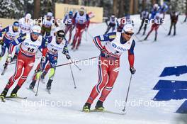 14.02.2016, Falun, Sweden (SWE): Emil Iversen (NOR), Petter Northug (NOR), (l-r)  - FIS world cup cross-country, mass men, Falun (SWE). www.nordicfocus.com. © Felgenhauer/NordicFocus. Every downloaded picture is fee-liable.