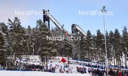 14.02.2016, Falun, Sweden (SWE): the top group in the uphill underneath the jumping hills   - FIS world cup cross-country, mass men, Falun (SWE). www.nordicfocus.com. © Felgenhauer/NordicFocus. Every downloaded picture is fee-liable.