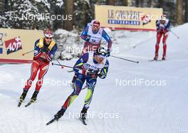 14.02.2016, Falun, Sweden (SWE): Martin Johnsrud Sundby (NOR), Alexander Legkov (RUS), Maurice Manificat (FRA), (l-r)  - FIS world cup cross-country, mass men, Falun (SWE). www.nordicfocus.com. © Felgenhauer/NordicFocus. Every downloaded picture is fee-liable.