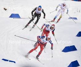 14.02.2016, Falun, Sweden (SWE): Curdin Perl (SUI), Didrik Toenseth (NOR), Hans Christer Holund (NOR), (l-r)  - FIS world cup cross-country, mass men, Falun (SWE). www.nordicfocus.com. © Felgenhauer/NordicFocus. Every downloaded picture is fee-liable.