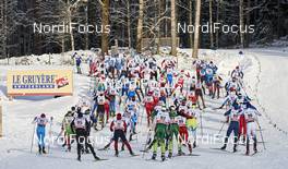 14.02.2016, Falun, Sweden (SWE): start   - FIS world cup cross-country, mass men, Falun (SWE). www.nordicfocus.com. © Felgenhauer/NordicFocus. Every downloaded picture is fee-liable.