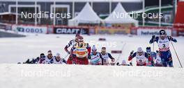 14.02.2016, Falun, Sweden (SWE): Martin Johnsrud Sundby (NOR), Maurice Manificat (FRA), (l-r)  - FIS world cup cross-country, mass men, Falun (SWE). www.nordicfocus.com. © Felgenhauer/NordicFocus. Every downloaded picture is fee-liable.