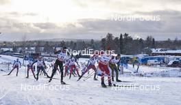 14.02.2016, Falun, Sweden (SWE): Ilia Chernousov (RUS), Giandomenico Salvadori (ITA), Toni Livers (SUI), Devon Kershaw (CAN), Andreas Katz (GER), (l-r)  - FIS world cup cross-country, mass men, Falun (SWE). www.nordicfocus.com. © Felgenhauer/NordicFocus. Every downloaded picture is fee-liable.
