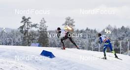 14.02.2016, Falun, Sweden (SWE): Toni Livers (SUI), Adrien Backscheider (FRA), (l-r)  - FIS world cup cross-country, mass men, Falun (SWE). www.nordicfocus.com. © Felgenhauer/NordicFocus. Every downloaded picture is fee-liable.