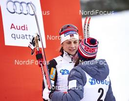 14.02.2016, Falun, Sweden (SWE): Astrid Uhrenholdt Jacobsen (NOR), Heidi Weng (NOR), (l-r)  - FIS world cup cross-country, mass women, Falun (SWE). www.nordicfocus.com. © Felgenhauer/NordicFocus. Every downloaded picture is fee-liable.