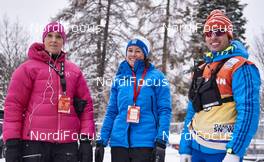 14.02.2016, Falun, Sweden (SWE): the media team with Sara Tigerstroem (SWE), Katarina Medveczky (SWE) and Jeff Ellis (CAN)   - FIS world cup cross-country, mass women, Falun (SWE). www.nordicfocus.com. © Felgenhauer/NordicFocus. Every downloaded picture is fee-liable.