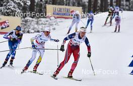 14.02.2016, Falun, Sweden (SWE): Maria Rydqvist (SWE), Ragnhild Haga (NOR), (l-r)  - FIS world cup cross-country, mass women, Falun (SWE). www.nordicfocus.com. © Felgenhauer/NordicFocus. Every downloaded picture is fee-liable.