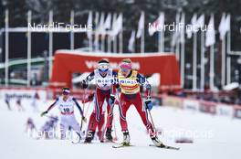 14.02.2016, Falun, Sweden (SWE): Heidi Weng (NOR), Therese Johaug (NOR), (l-r)  - FIS world cup cross-country, mass women, Falun (SWE). www.nordicfocus.com. © Felgenhauer/NordicFocus. Every downloaded picture is fee-liable.