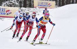 14.02.2016, Falun, Sweden (SWE): Heidi Weng (NOR), Astrid Uhrenholdt Jacobsen (NOR), Therese Johaug (NOR), (l-r)  - FIS world cup cross-country, mass women, Falun (SWE). www.nordicfocus.com. © Felgenhauer/NordicFocus. Every downloaded picture is fee-liable.