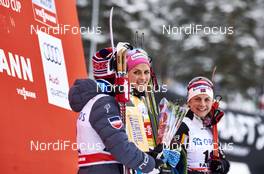 14.02.2016, Falun, Sweden (SWE): Therese Johaug (NOR), Astrid Uhrenholdt Jacobsen (NOR), (l-r)  - FIS world cup cross-country, mass women, Falun (SWE). www.nordicfocus.com. © Felgenhauer/NordicFocus. Every downloaded picture is fee-liable.