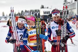 14.02.2016, Falun, Sweden (SWE): Heidi Weng (NOR), Therese Johaug (NOR), Astrid Uhrenholdt Jacobsen (NOR), (l-r)  - FIS world cup cross-country, mass women, Falun (SWE). www.nordicfocus.com. © Felgenhauer/NordicFocus. Every downloaded picture is fee-liable.