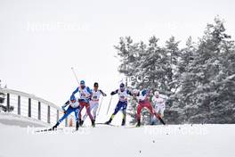 20.02.2016, Lahti, Finland (FIN): Martti Jylhae (FIN), Alexey Petukhov (RUS), Simeon Hamilton (USA), Petter Northug (NOR), (l-r)  - FIS world cup cross-country, individual sprint, Lahti (FIN). www.nordicfocus.com. © Felgenhauer/NordicFocus. Every downloaded picture is fee-liable.