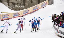 20.02.2016, Lahti, Finland (FIN): Karl-Johan Westberg (SWE), Simeon Hamilton (USA), Petter Northug (NOR), Renaud Jay (FRA), (l-r)  - FIS world cup cross-country, individual sprint, Lahti (FIN). www.nordicfocus.com. © Felgenhauer/NordicFocus. Every downloaded picture is fee-liable.