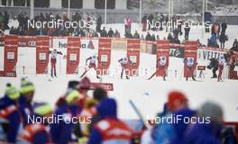 20.02.2016, Lahti, Finland (FIN): Paal Golberg (NOR), Emil Iversen (NOR), Petter Northug (NOR), Eirik Brandsdal (NOR), Alexey Petukhov (RUS), Finn Haagen Krogh (NOR), (l-r)  - FIS world cup cross-country, individual sprint, Lahti (FIN). www.nordicfocus.com. © Felgenhauer/NordicFocus. Every downloaded picture is fee-liable.