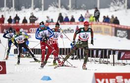 21.02.2016, Lahti, Finland (FIN): Philipp Haelg (LIE), Akira Lenting (JPN), Florian Notz (GER), (l-r)  - FIS world cup cross-country, skiathlon men, Lahti (FIN). www.nordicfocus.com. © Felgenhauer/NordicFocus. Every downloaded picture is fee-liable.