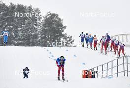 21.02.2016, Lahti, Finland (FIN): the top group leaves the stadium   - FIS world cup cross-country, skiathlon men, Lahti (FIN). www.nordicfocus.com. © Felgenhauer/NordicFocus. Every downloaded picture is fee-liable.
