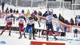 21.02.2016, Lahti, Finland (FIN): Martin Loewstroem Nyenget (NOR), Matti Heikkinen (FIN), Francesco De Fabiani (ITA), (l-r)  - FIS world cup cross-country, skiathlon men, Lahti (FIN). www.nordicfocus.com. © Felgenhauer/NordicFocus. Every downloaded picture is fee-liable.