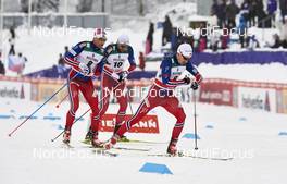 21.02.2016, Lahti, Finland (FIN): Niklas Dyrhaug (NOR), Petter Northug (NOR), Finn Haagen Krogh (NOR), (l-r)  - FIS world cup cross-country, skiathlon men, Lahti (FIN). www.nordicfocus.com. © Felgenhauer/NordicFocus. Every downloaded picture is fee-liable.