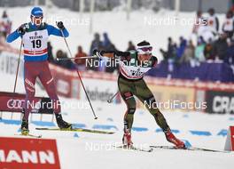 21.02.2016, Lahti, Finland (FIN): Andrey Larkov (RUS), Jonas Dobler (GER), (l-r)  - FIS world cup cross-country, skiathlon men, Lahti (FIN). www.nordicfocus.com. © Felgenhauer/NordicFocus. Every downloaded picture is fee-liable.